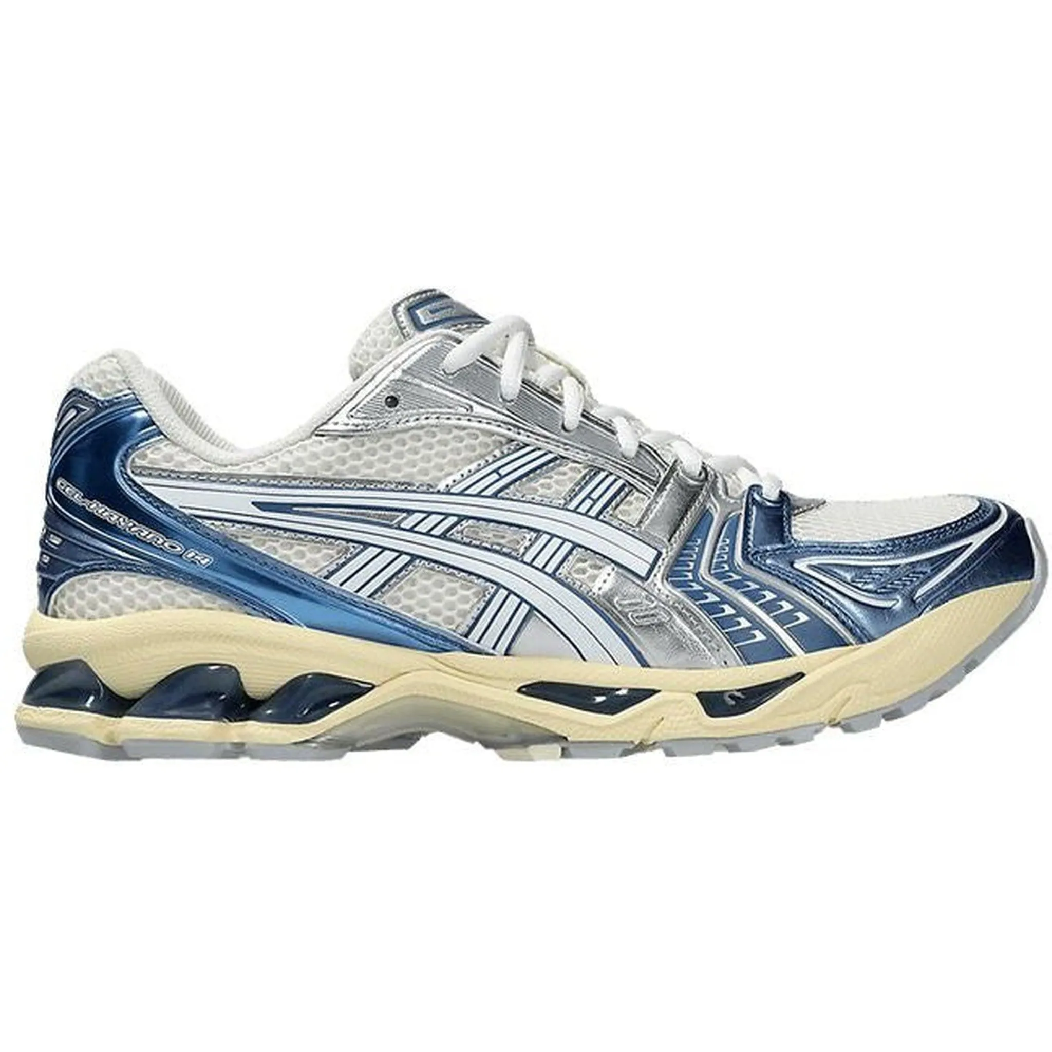 ASICS Gel-Kayano 14 Cream Metallic Blue Shock Resistant