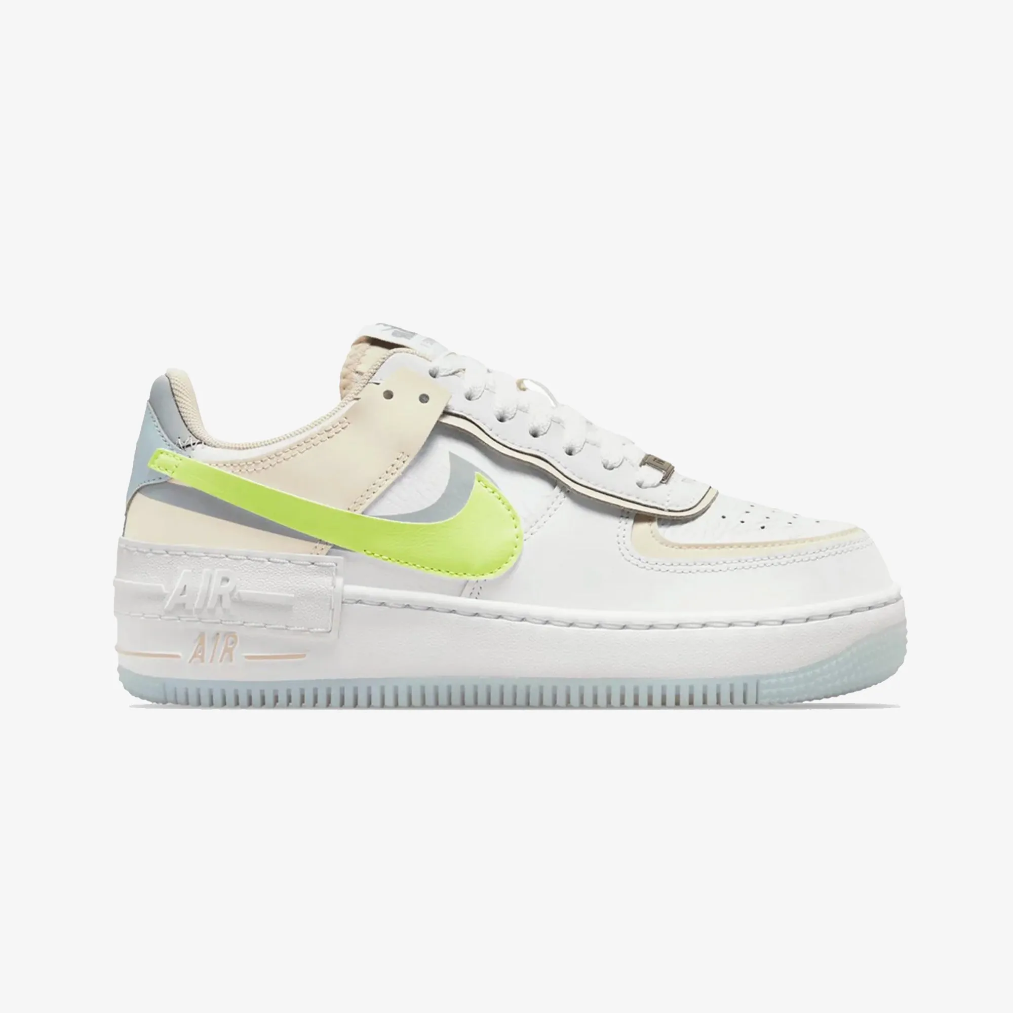 NIKE | AIR FORCE 1 SHADOW { WHITE/LT LEMON TWIST-WOLF GREY Step Light Canvas Cool