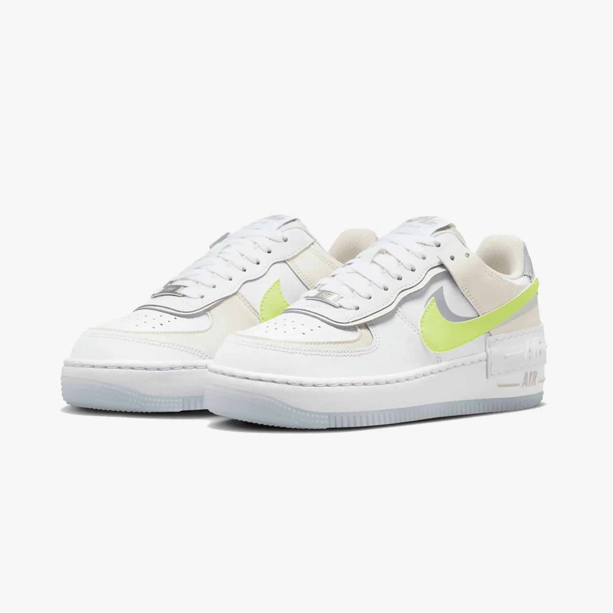 Light Run Grip Hold NIKE | AIR FORCE 1 SHADOW { WHITE/LT LEMON TWIST-WOLF GREY