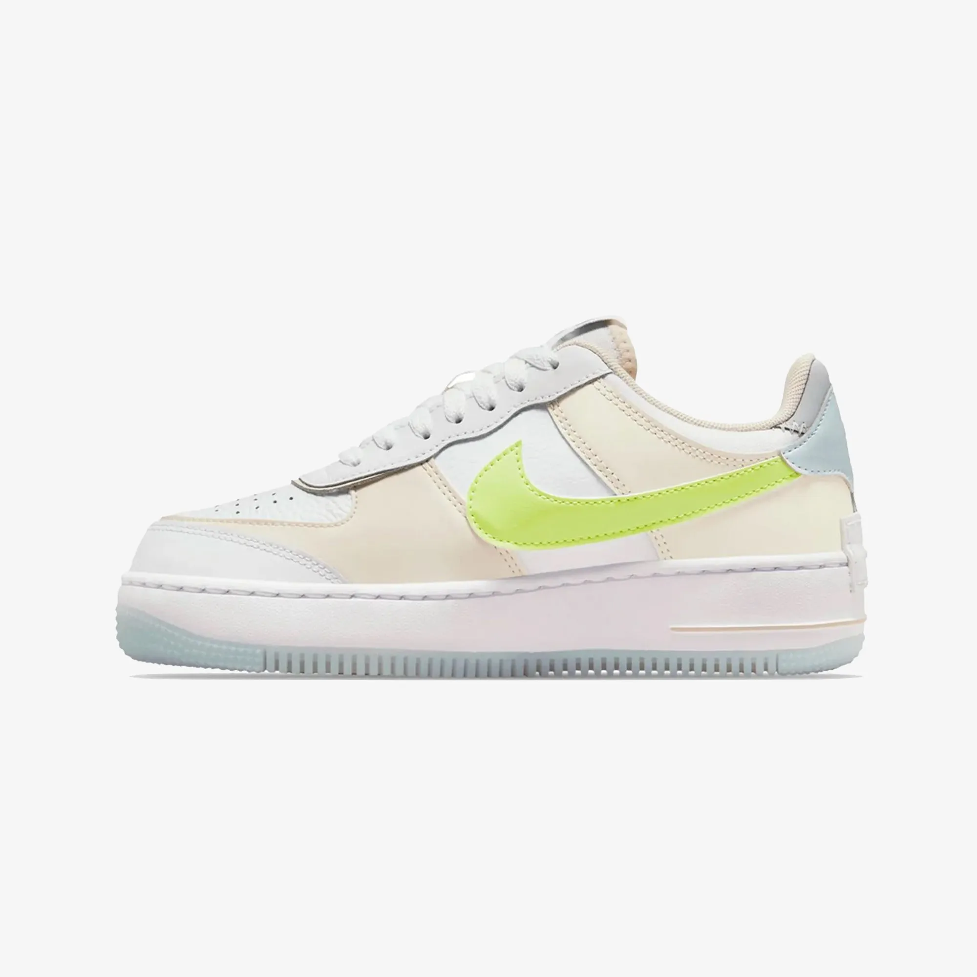NIKE | AIR FORCE 1 SHADOW { WHITE/LT LEMON TWIST-WOLF GREY Family Time Hot Day