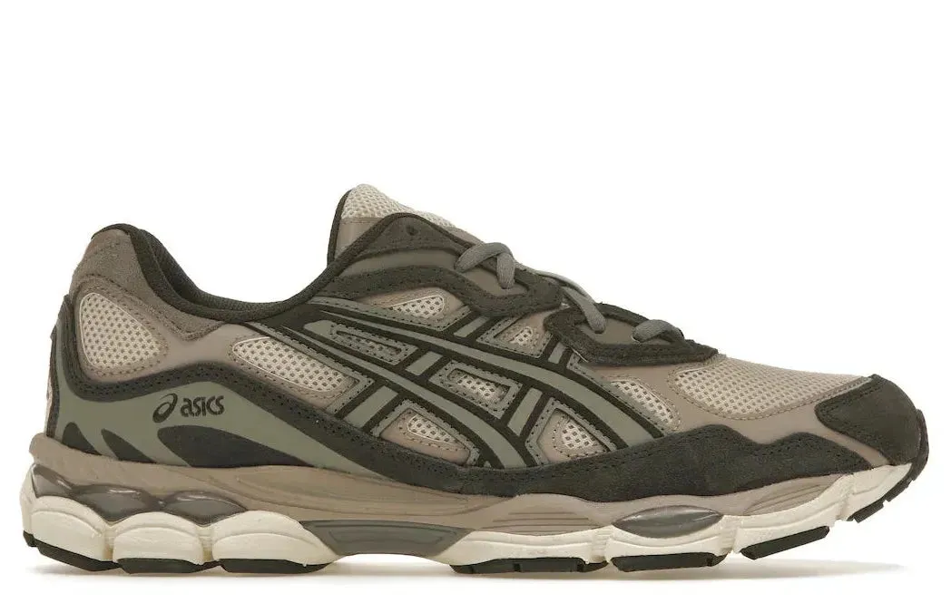 Mesh Panel Non Slip Tread ASICS Gel-NYC Oatmeal Obsidian Grey