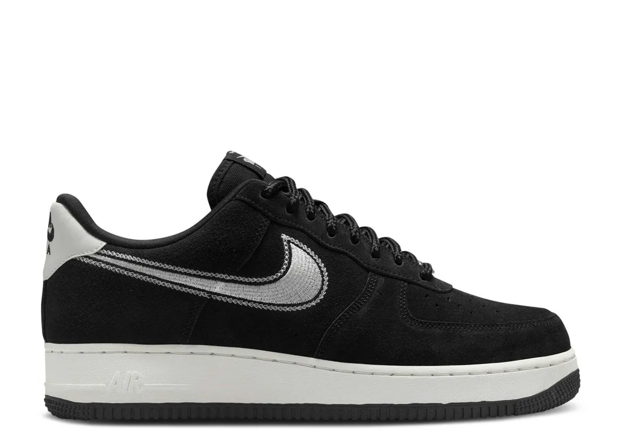 Trendy pick Casual Nike Air Force 1 Low '07 LV8 Black Sail Embroidered Swoosh