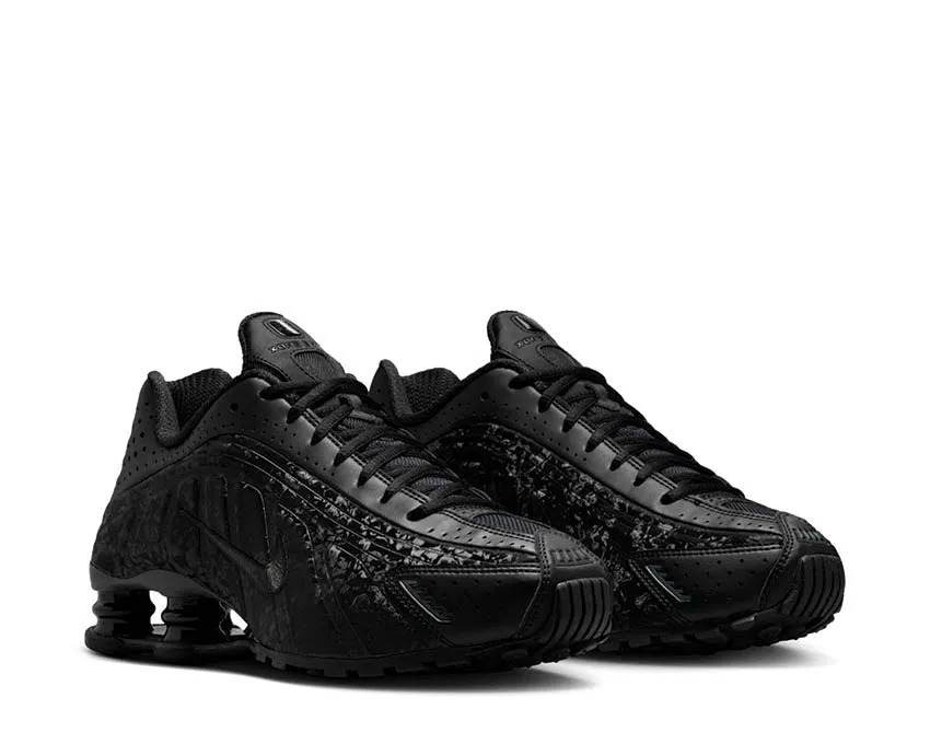 rigid - upper - feature shoes hook - and - loop Nike Shox R4 W "Black Floral"
