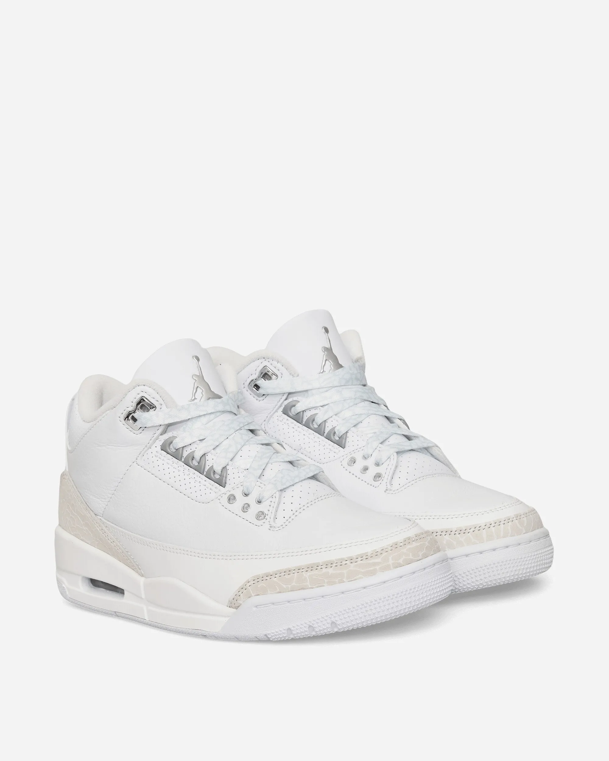 Fur Trim Air Jordan 3 Retro Sneakers White / Silver