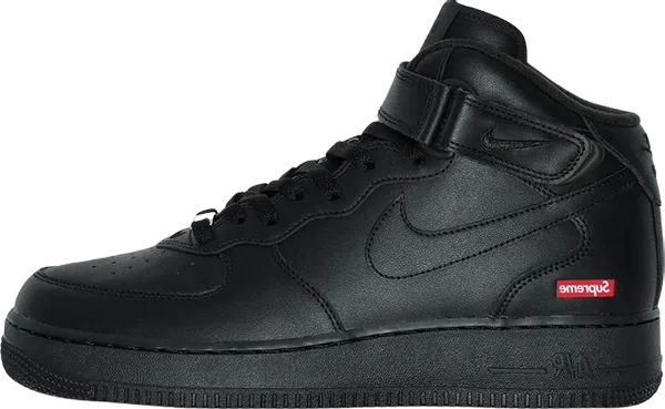 Nike X Supreme AF1 Mid "Box Logo" Black supportive insole Daily Outfit
