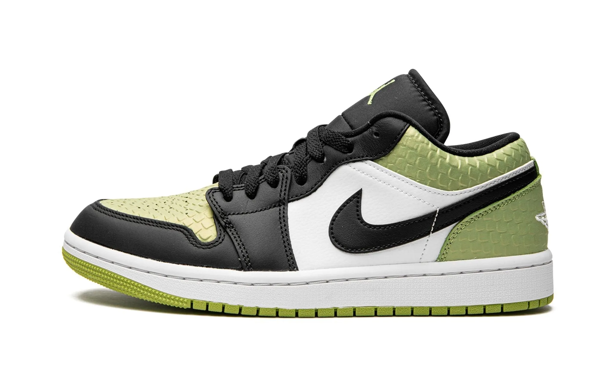 Wmns Air Jordan 1 Low Snakeskin Vivid Green Trend Glow