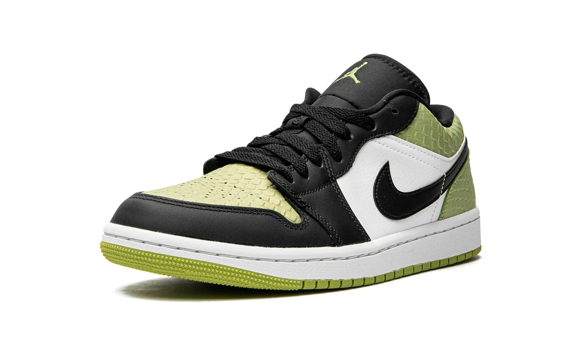 Stone Glam Suede Soft Wmns Air Jordan 1 Low Snakeskin Vivid Green