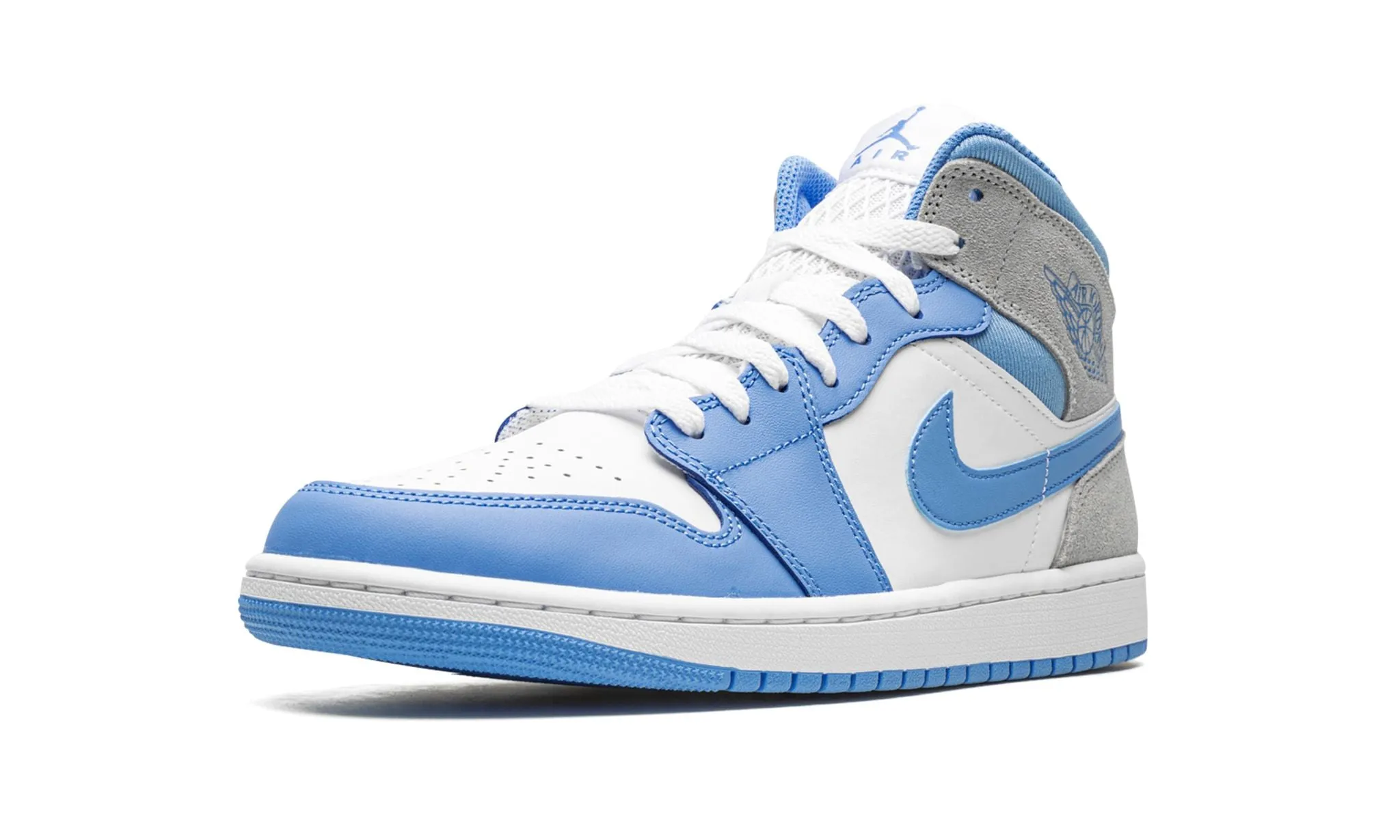 Leather Upper Air Jordan 1 Mid SE University Blue Grey