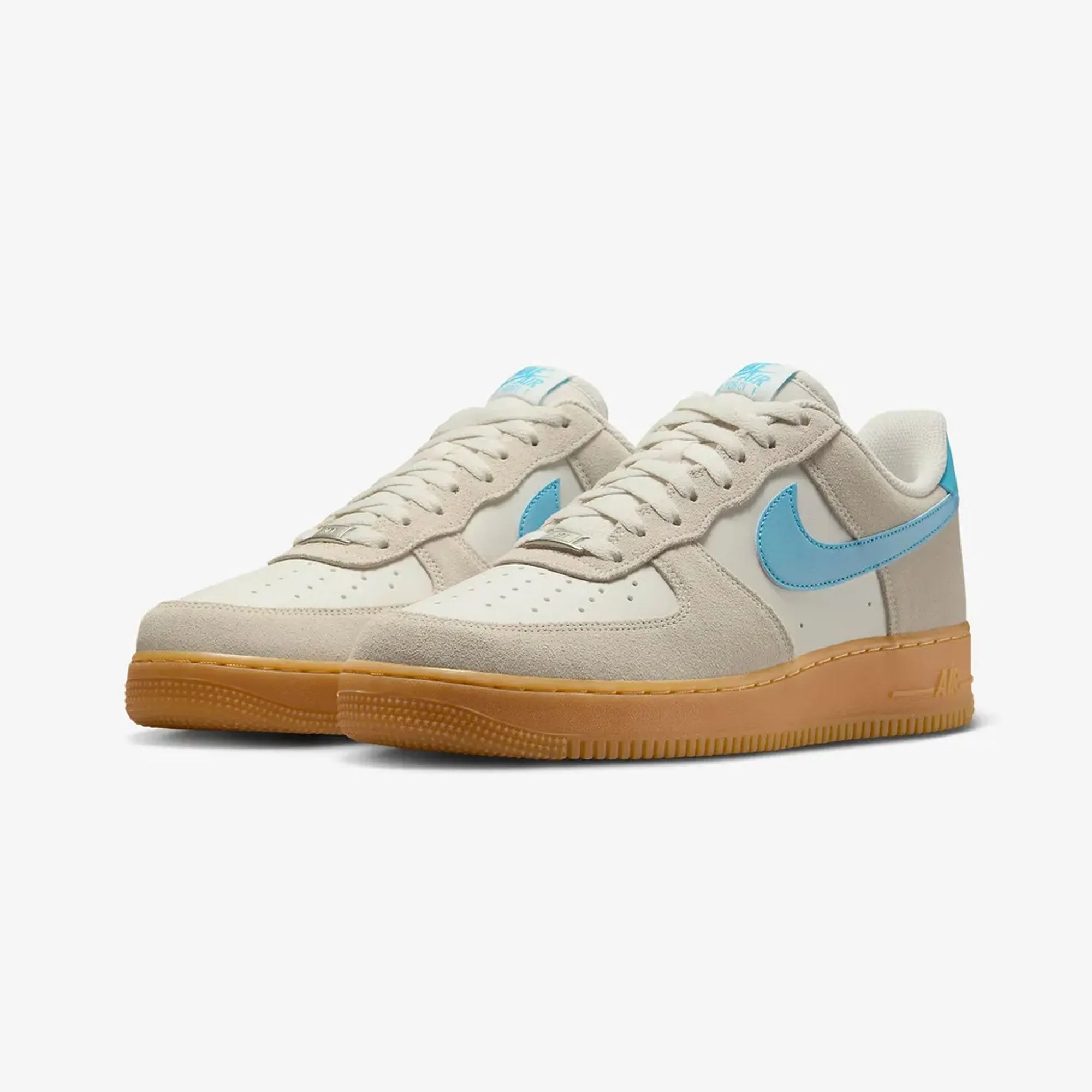 NIKE | AIR FORCE 1 '07 LV8 { PHANTOM/BALTIC BLUE-GUM YELLOW Snow Warm Color Mix