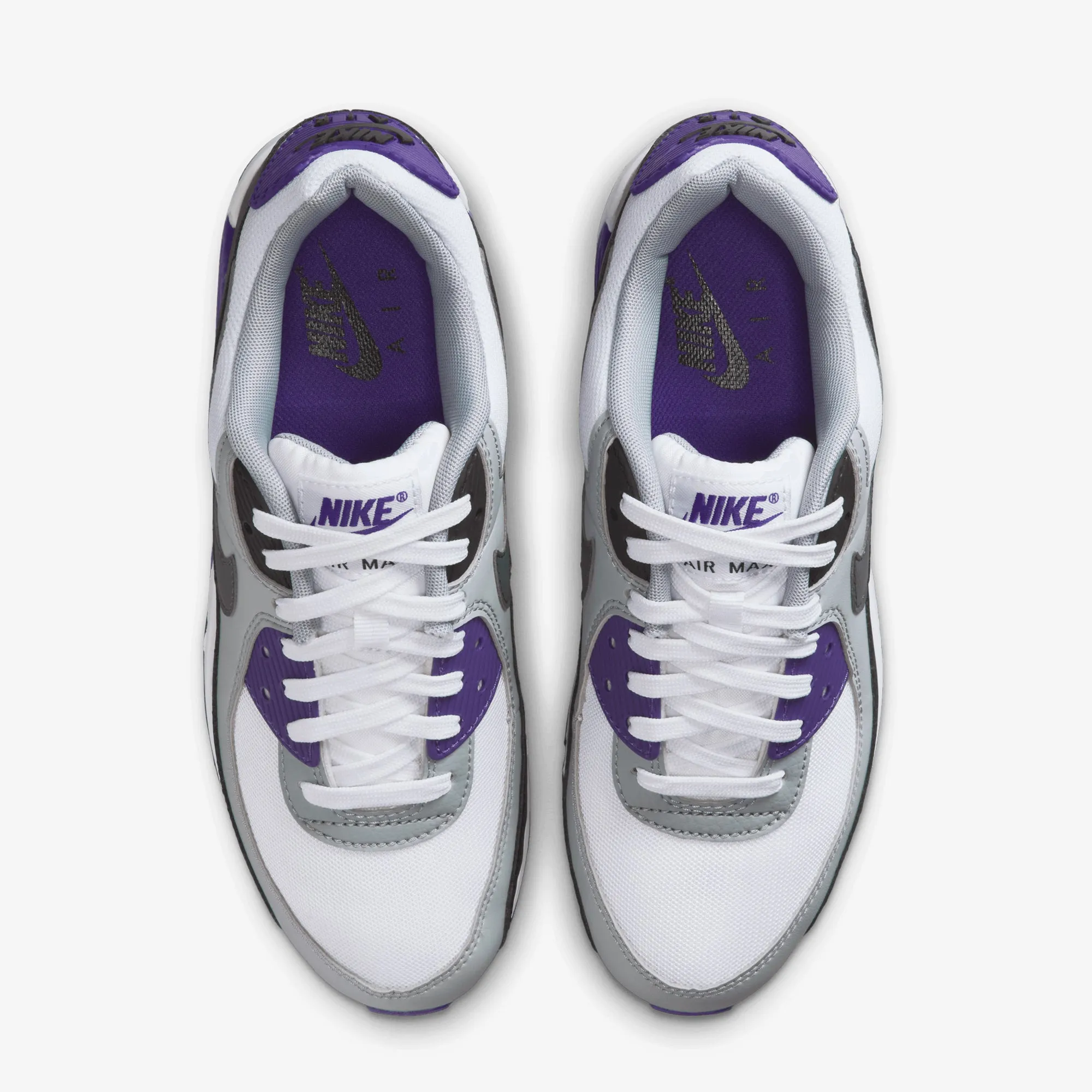 Nike | AIR MAX 90 { WHITE/IRON GREY-BLACK-WOLF GREY Meta Move Comfort Upper