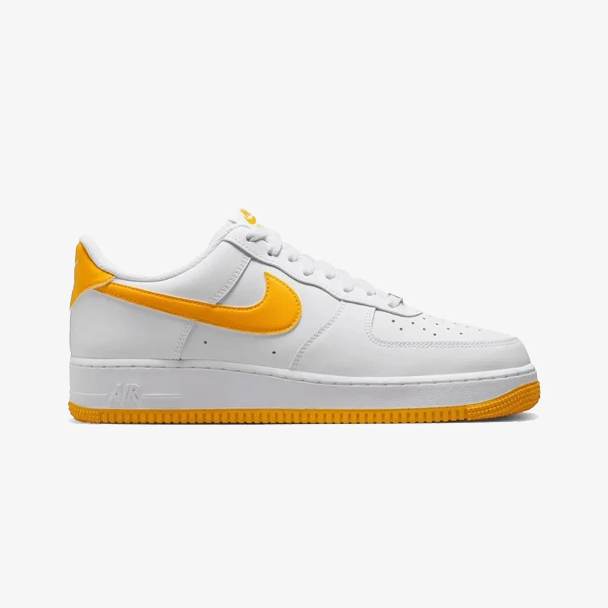 NIKE | AIR FORCE 1 '07 { WHITE/UNIVERSITY GOLD-WHITE Stable Step Durable Fabric