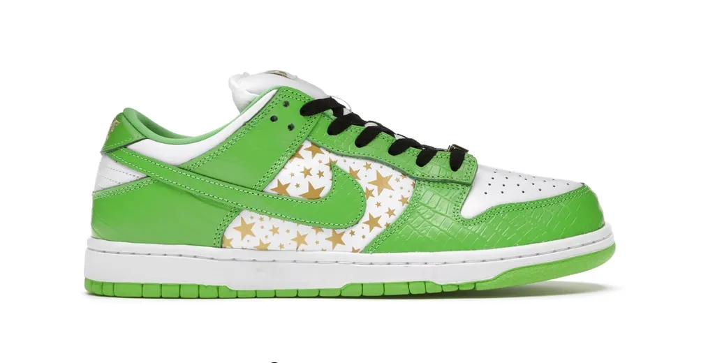 Trail Walk Nike SB Dunk Low Supreme Stars Mean Green (2021)