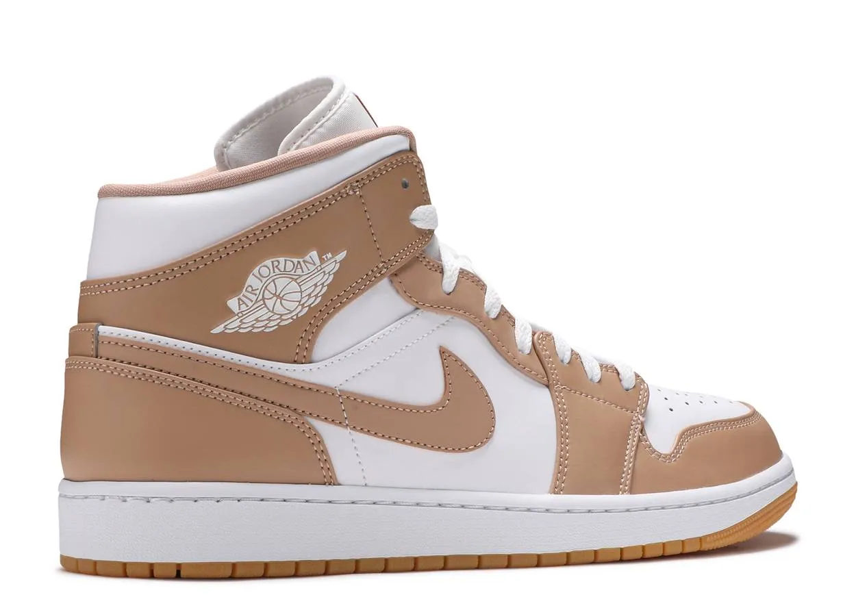 Air Jordan 1 Mid Tan Gum Beach Path clean look
