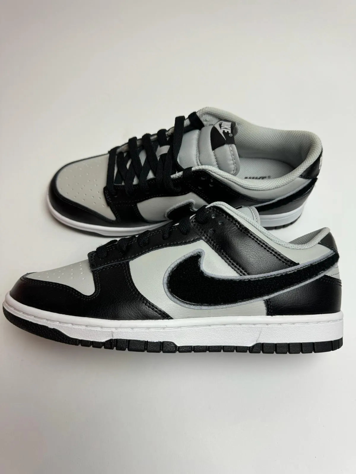 Nike Dunk Low "Chenille Swoosh Black Grey" Breath Option School Go