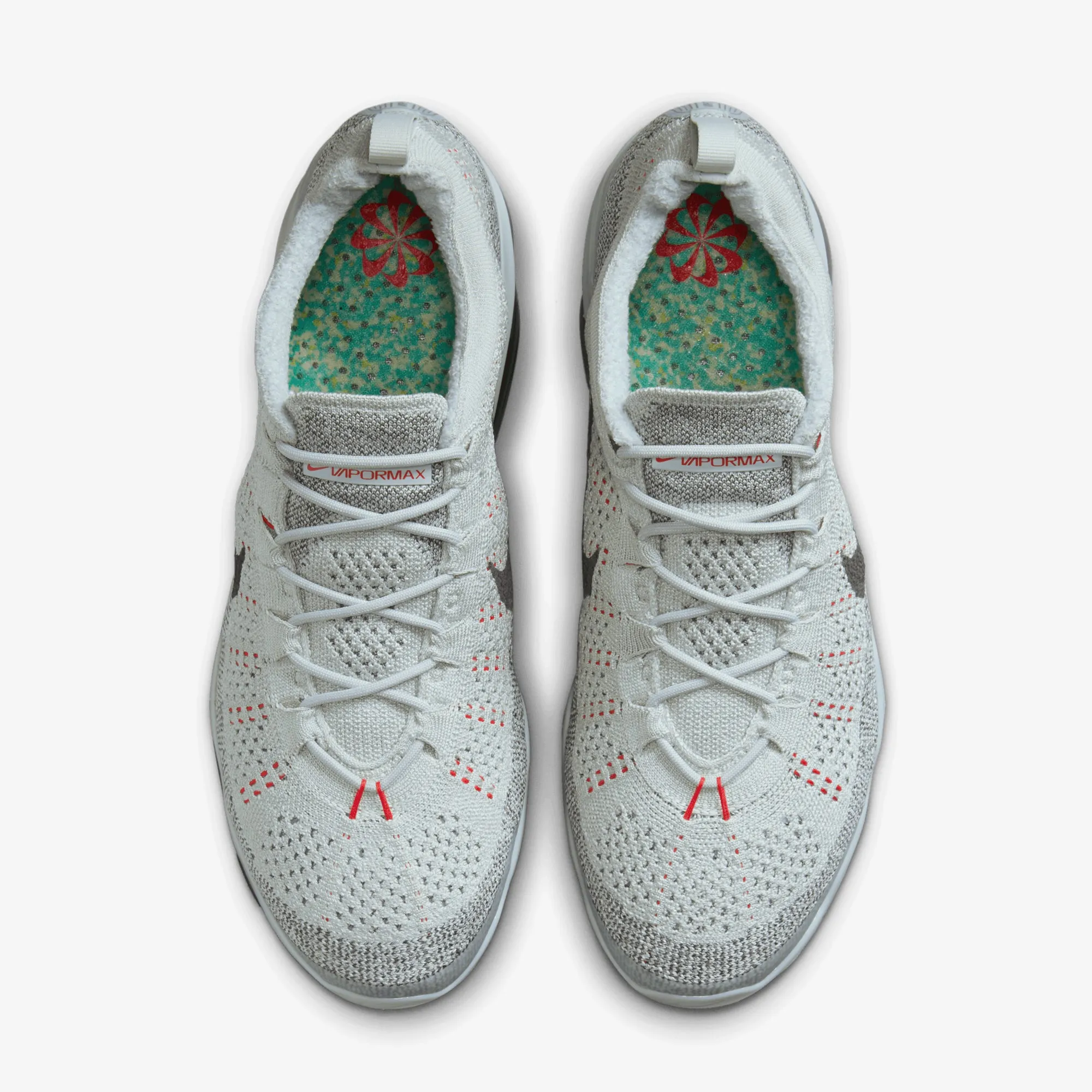 NIKE | AIR VAPORMAX 2023 FLYKNIT { LIGHT SILVER/SMOKE GREY-PICANTE RED Wild Trek