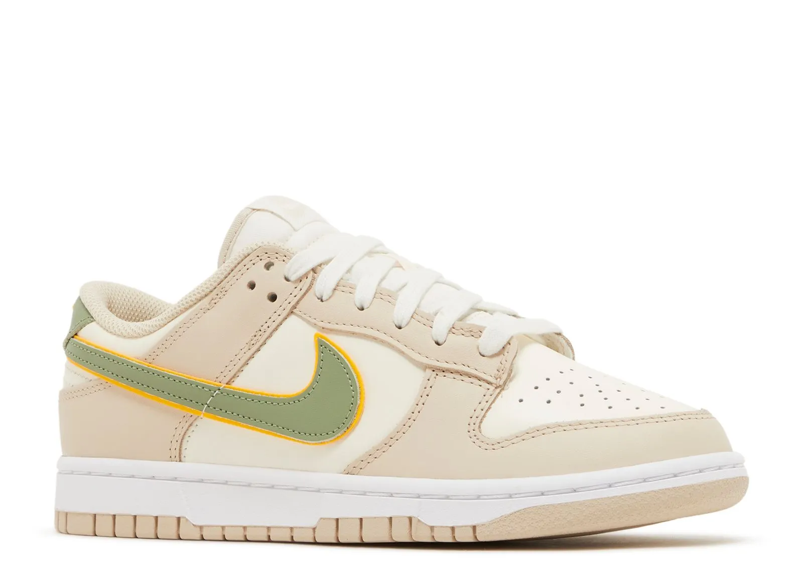 Nike Dunk Low Pale Ivory Oil Green Lace Up Design