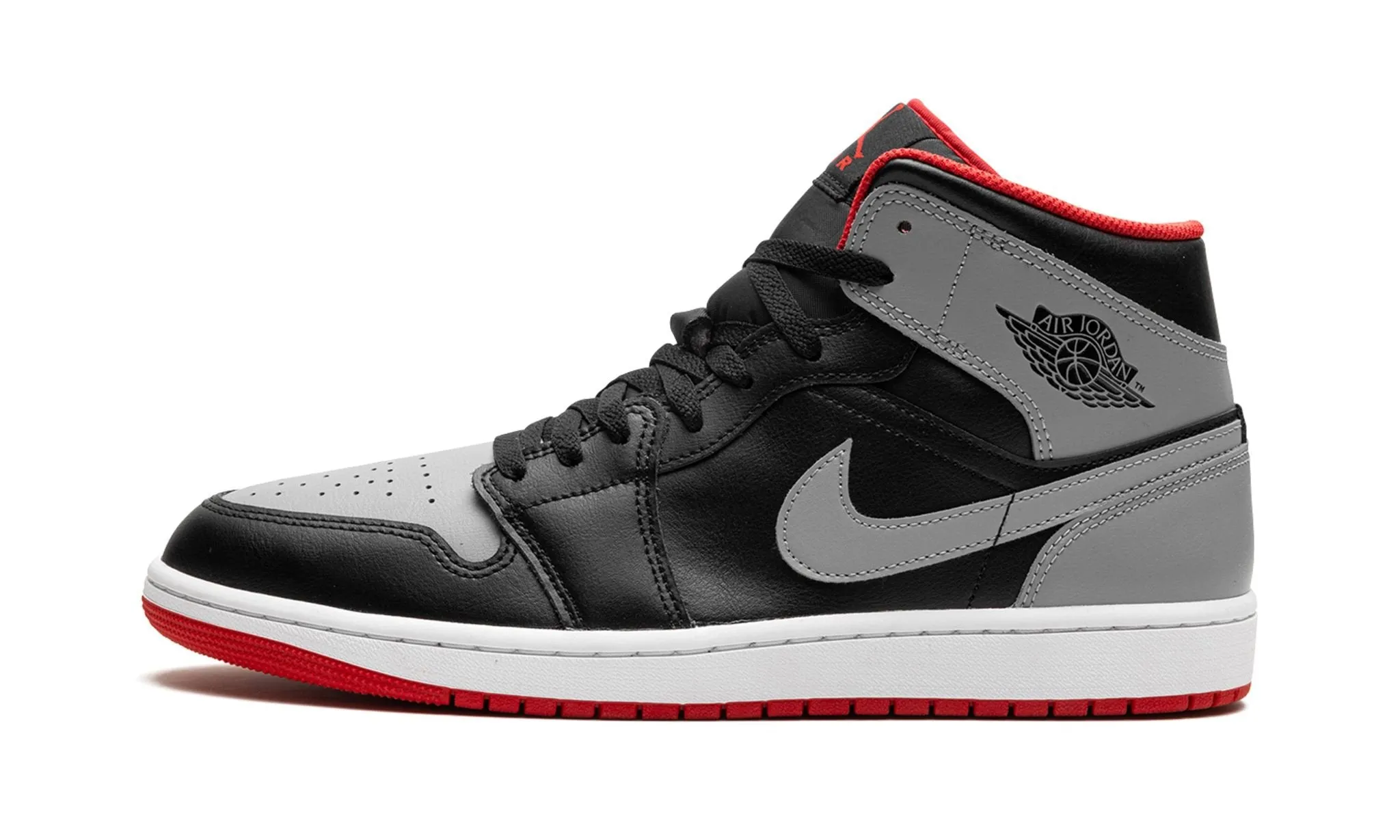 Air Jordan 1 Mid 'Bred Shadow' No Lace Travel Ready