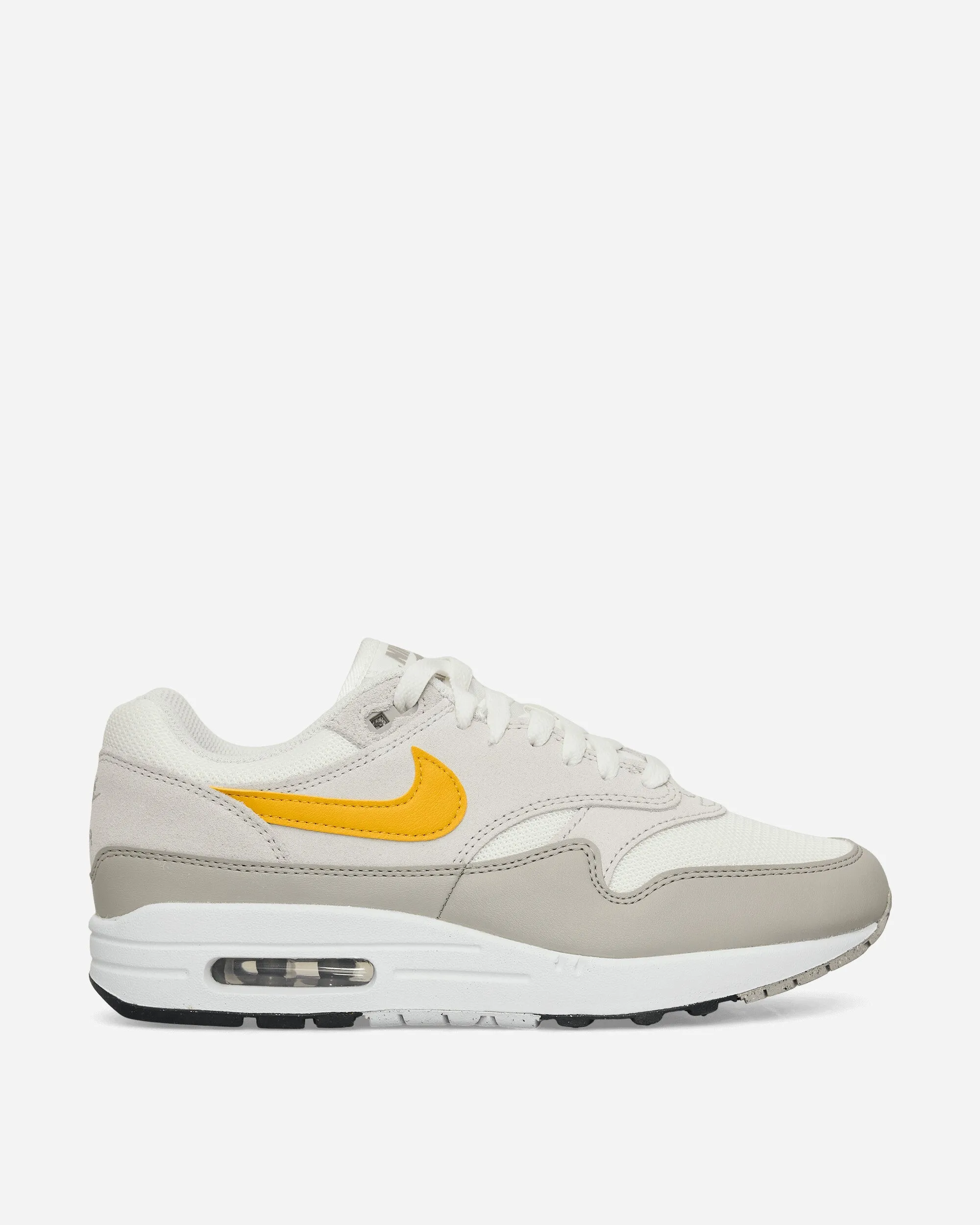 Air Max 1 Essential Sneakers Summit White / Vast Grey / University Gold Soft Cushioning Mom Safe