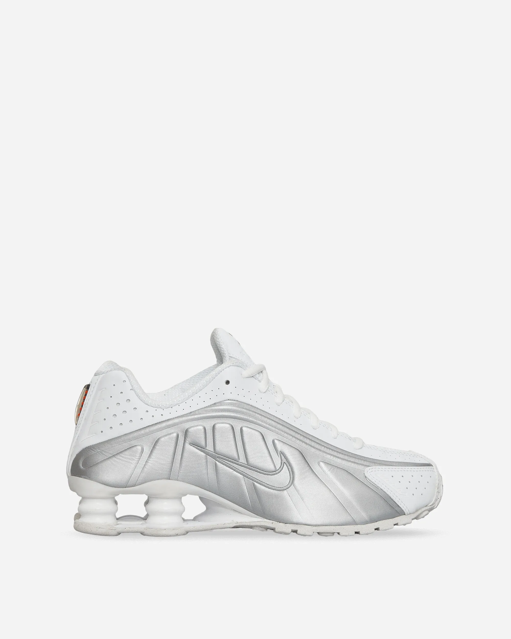 Dust Guard Metal Edge Women's Shox R4 Sneakers White / Metallic Silver