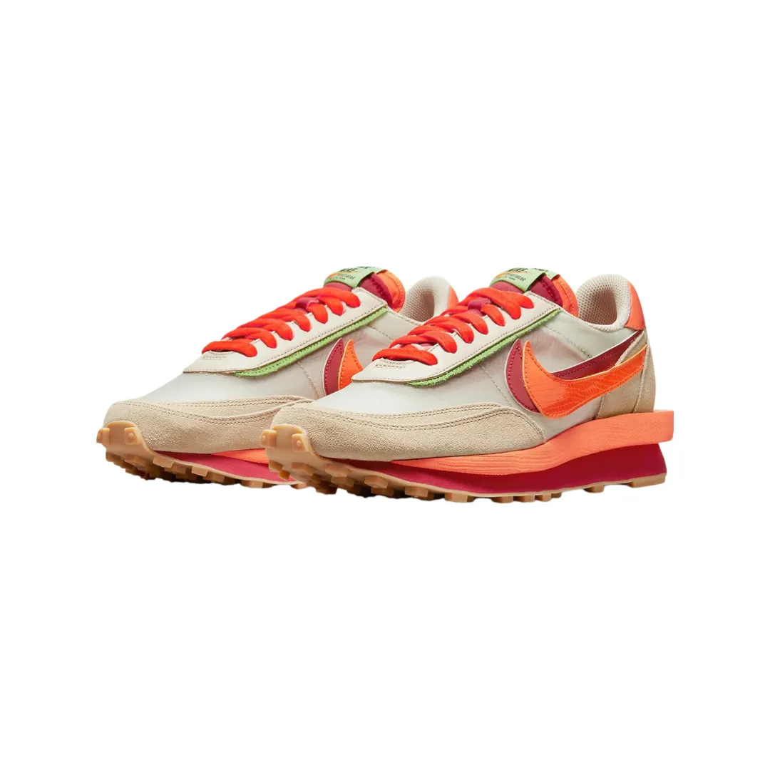 Nike LD Waffle x Sacai ??CLOT Kiss of Death Net Orange Blaze?? Sand Move