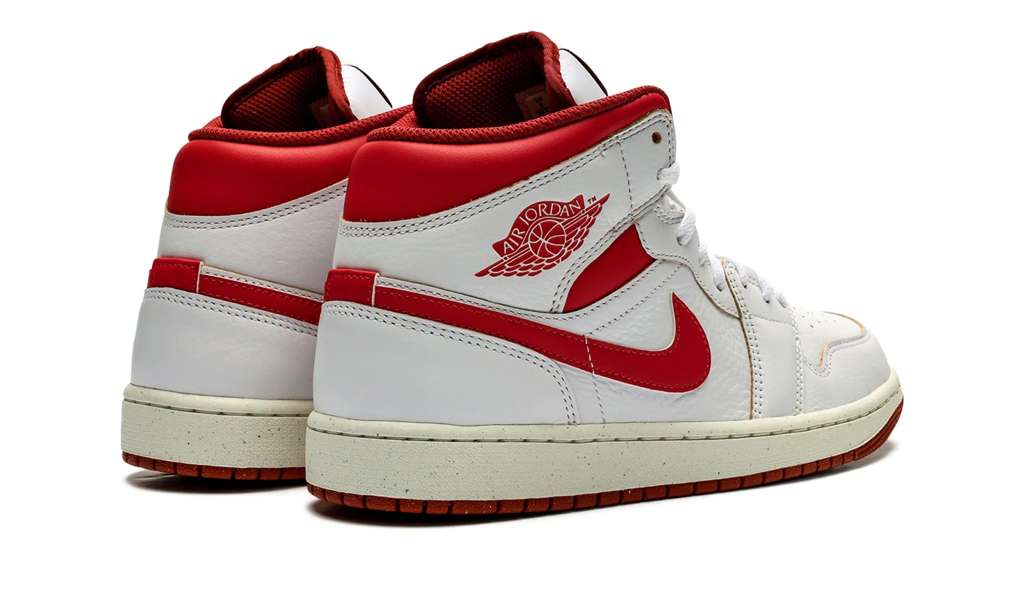 Air Jordan 1 Mid SE 'White Dune Red' Step By Step