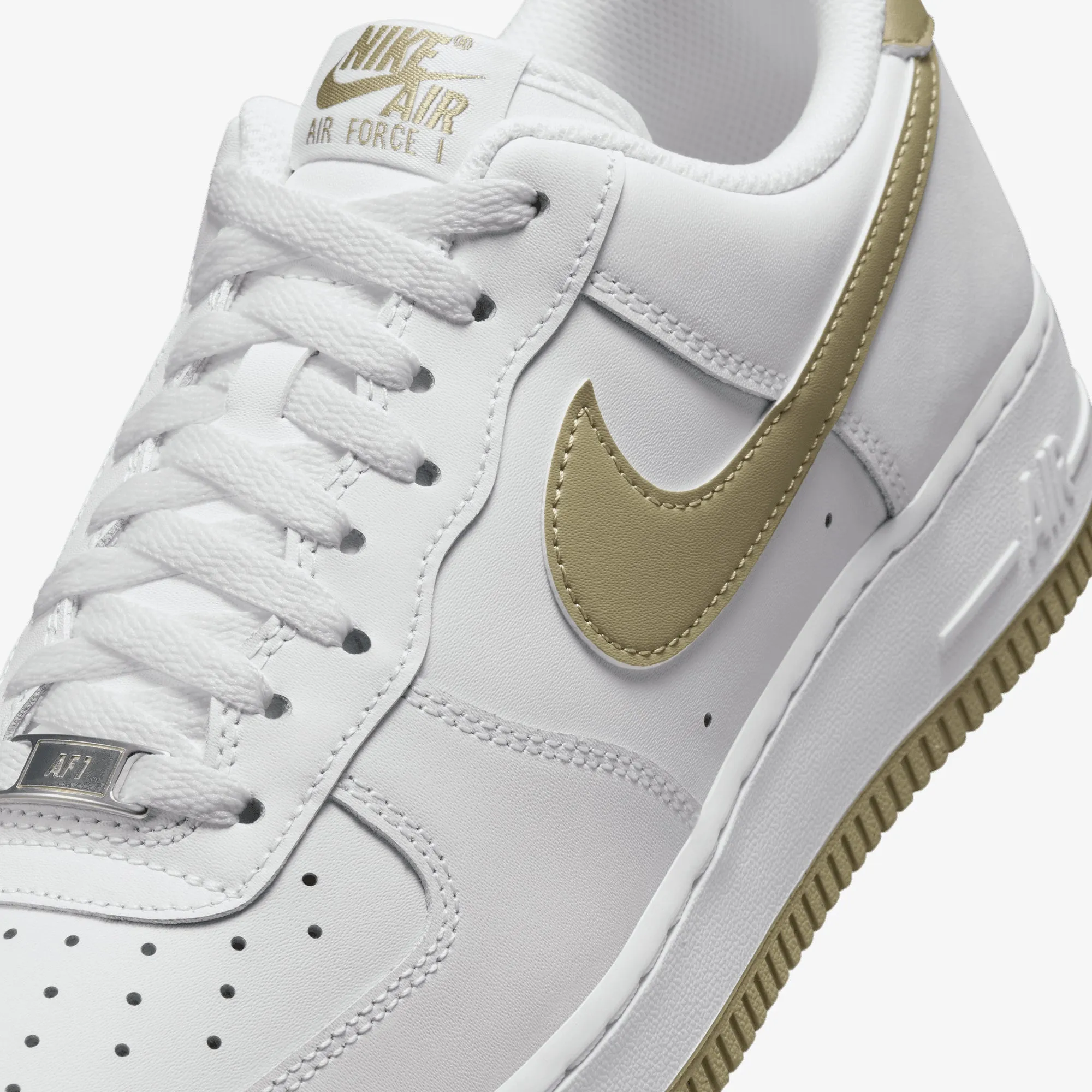 NIKE | AIR FORCE 1 '07 { WHITE/NEUTRAL OLIVE Craftsmanship Cushioned Footbed
